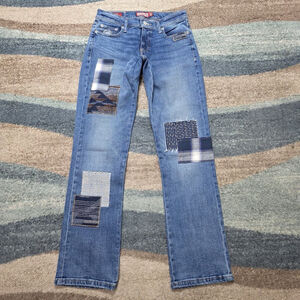 Lucky Brand Easy Rider Bootcut Jeans Patchwork Repair Denim Women’s 0/25R